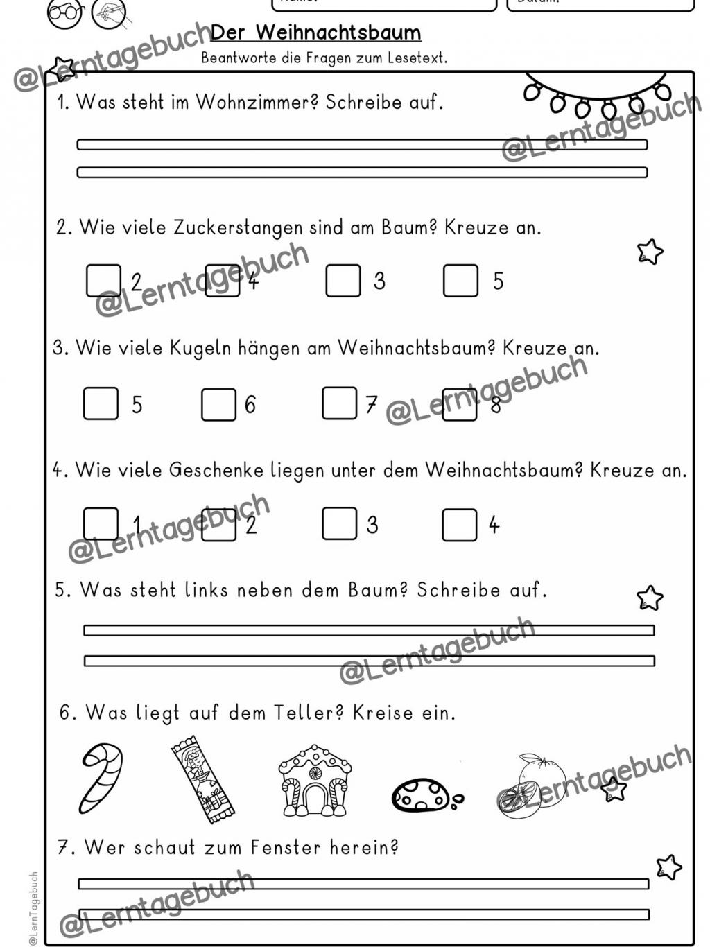 Fragen zum Lesetext Weihnachten Leseverstehen Grundschule