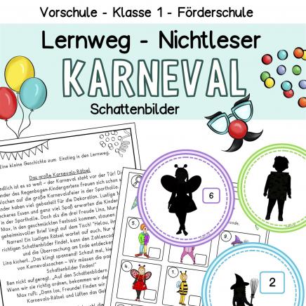Lernspiel Nichtleser Vorschule Förderschule Lerntherapie Karneval