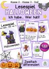 Halloween Lesespiel Ich habe, Wer hat, Lesen lernen Klasse 2, 3, daz