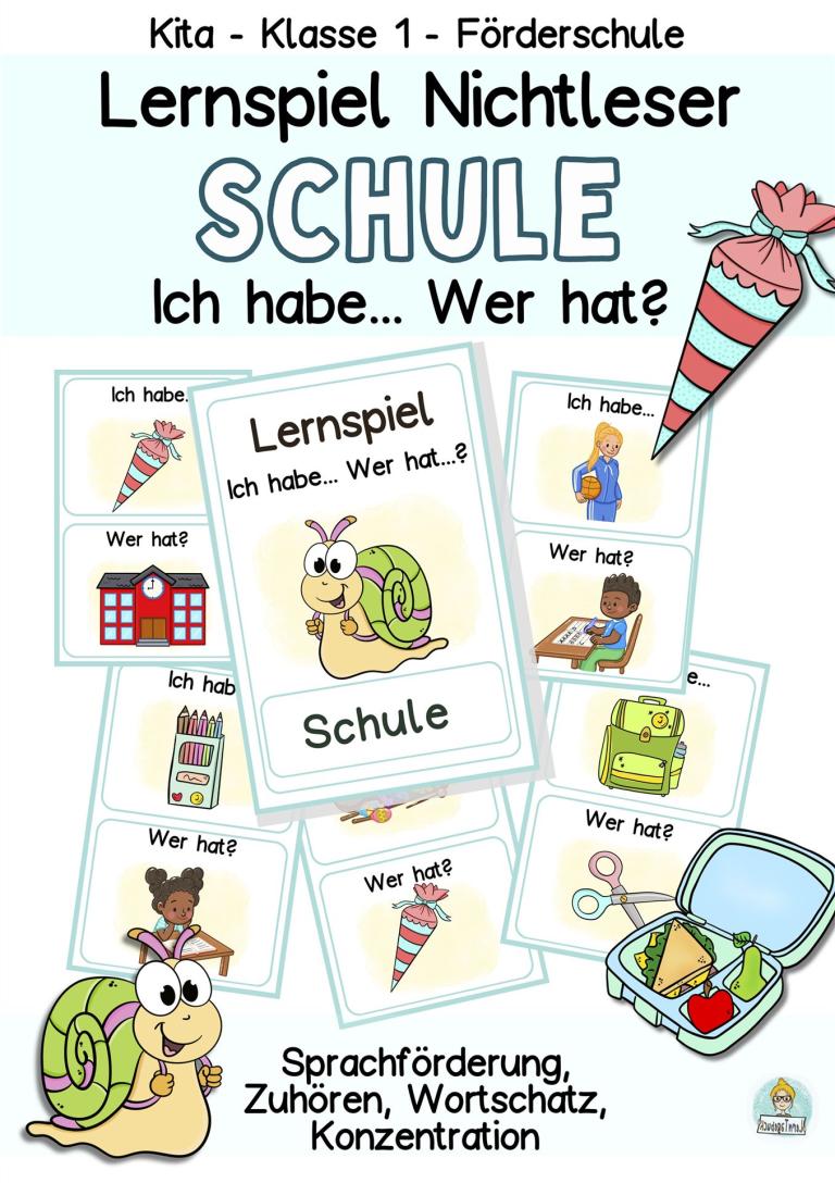 Lernspiel Kindergarten-Vorschule-Klasse 1-Förderschule