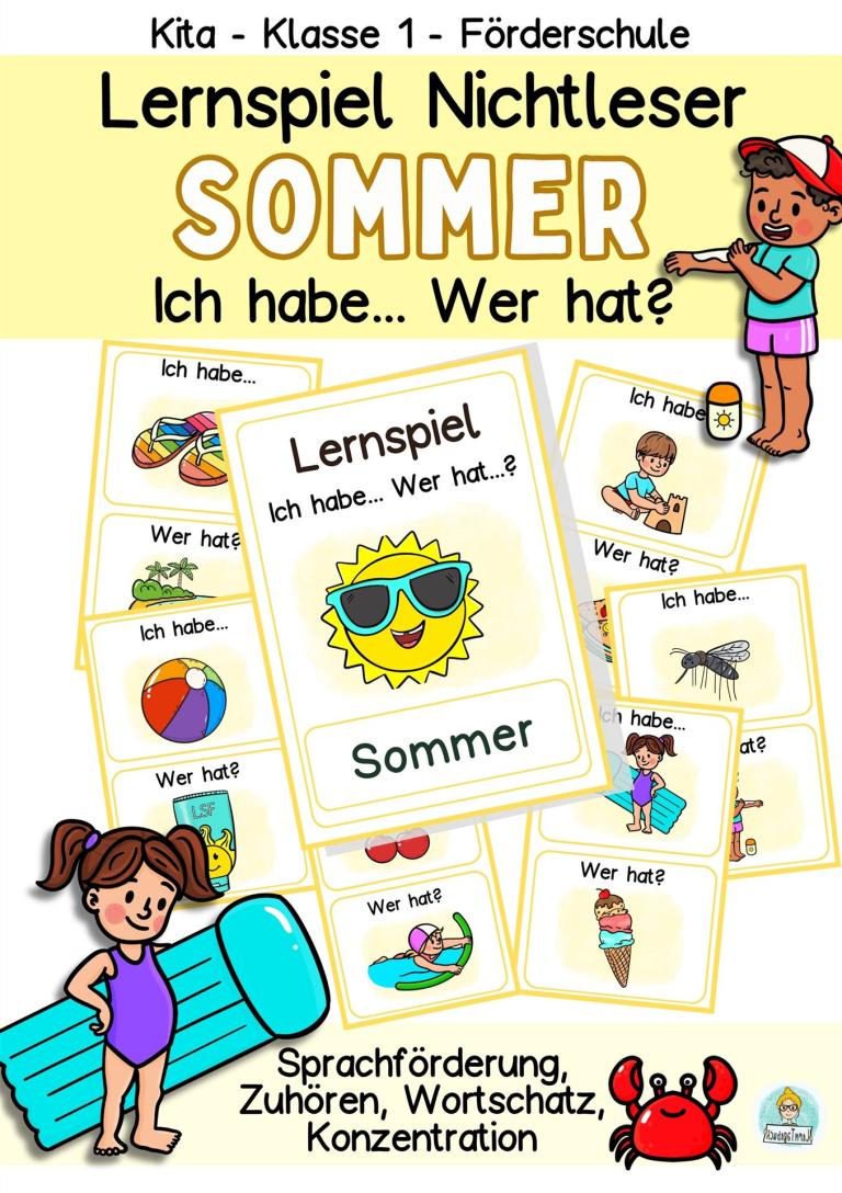 Lernspiel für Kinder im Kindergarten, in der Förderschule und Grundschule Klasse 1