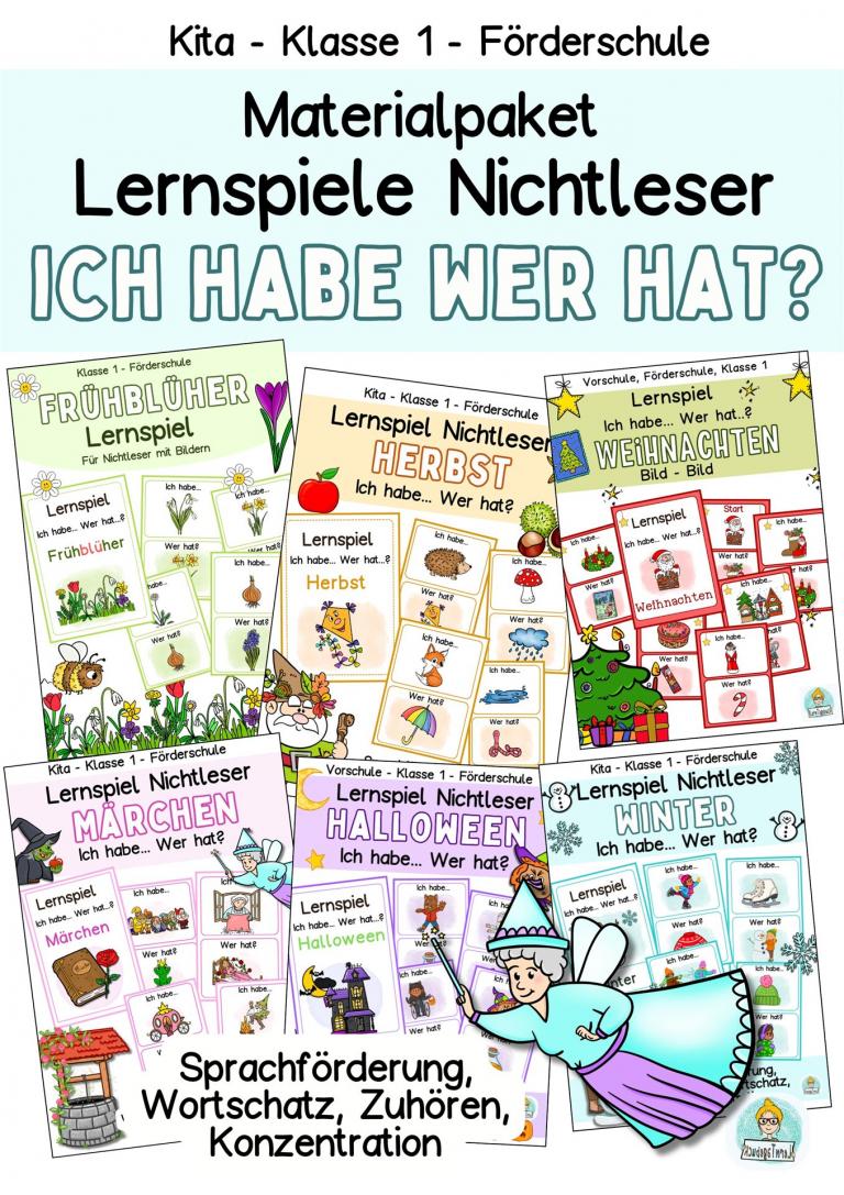 Lernspiele zur Sprachförderung für Kinder im Kindergarten-Vorschule-1. Klasse-DaZ-Fördermaterial Deutsch