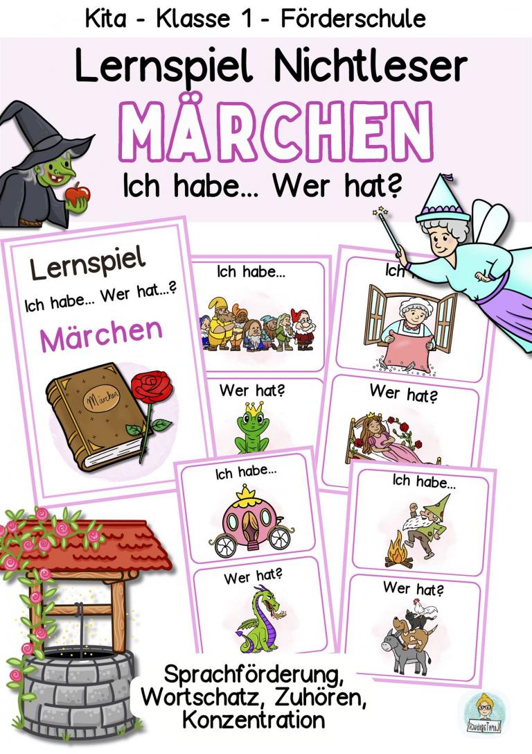 Märchen-Lernspiel-Kinder-Kindergarten-Vorschule-Klasse1-Sprachförderung