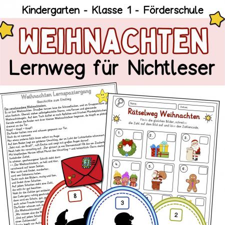 Weihnachten Lernspiel Kindergarten-Vorschule-Klasse 1-zum ausdrucken