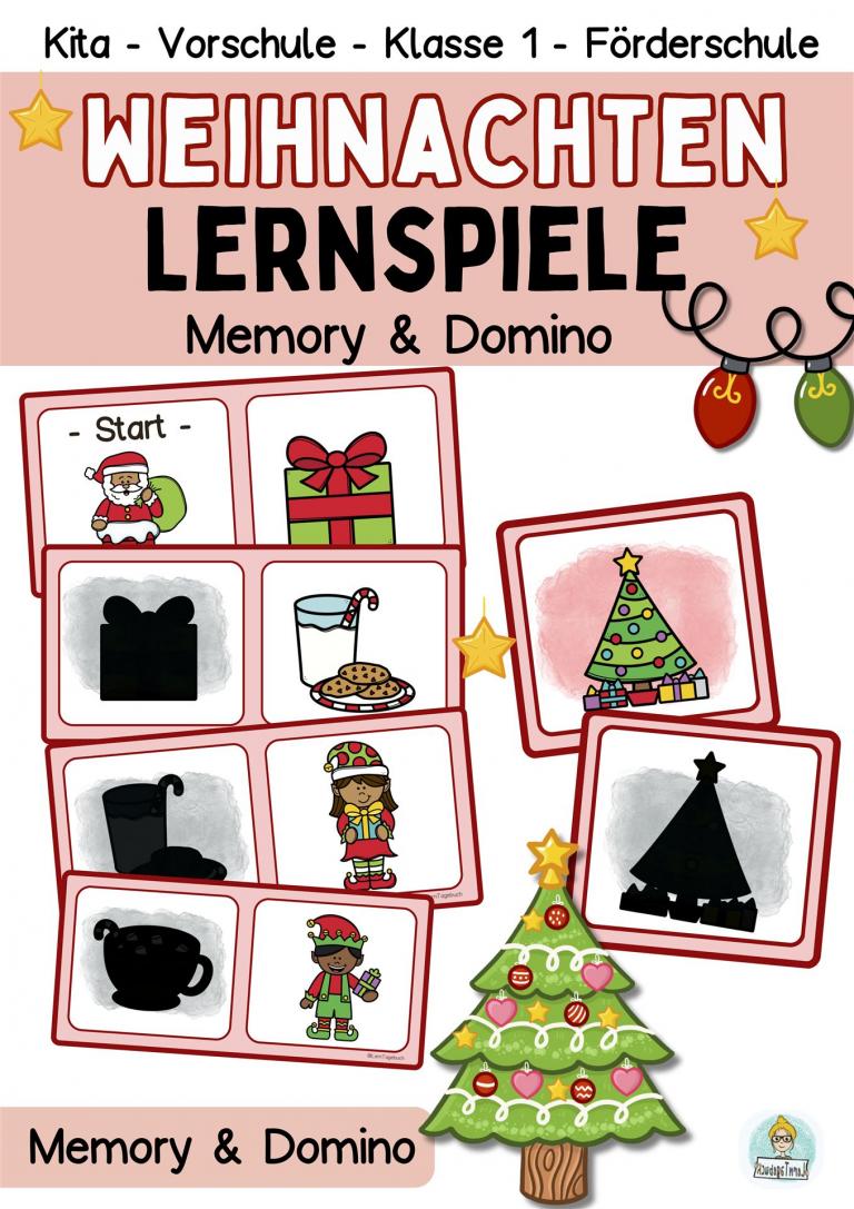 Weihnachten-Lernspiel-Memory-Kindergarten-Klasse1-Förderunterricht