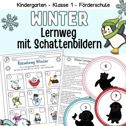 Winter-lernspiele-schattenbilder-Kindergarten-Klasse1-Fördermaterial