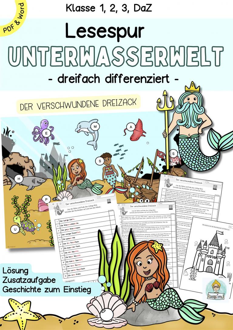 Sommer Lesespur, Lesespurgeschichten zum Lesen lernen Klasse 1, Klasse 2, DaZ 