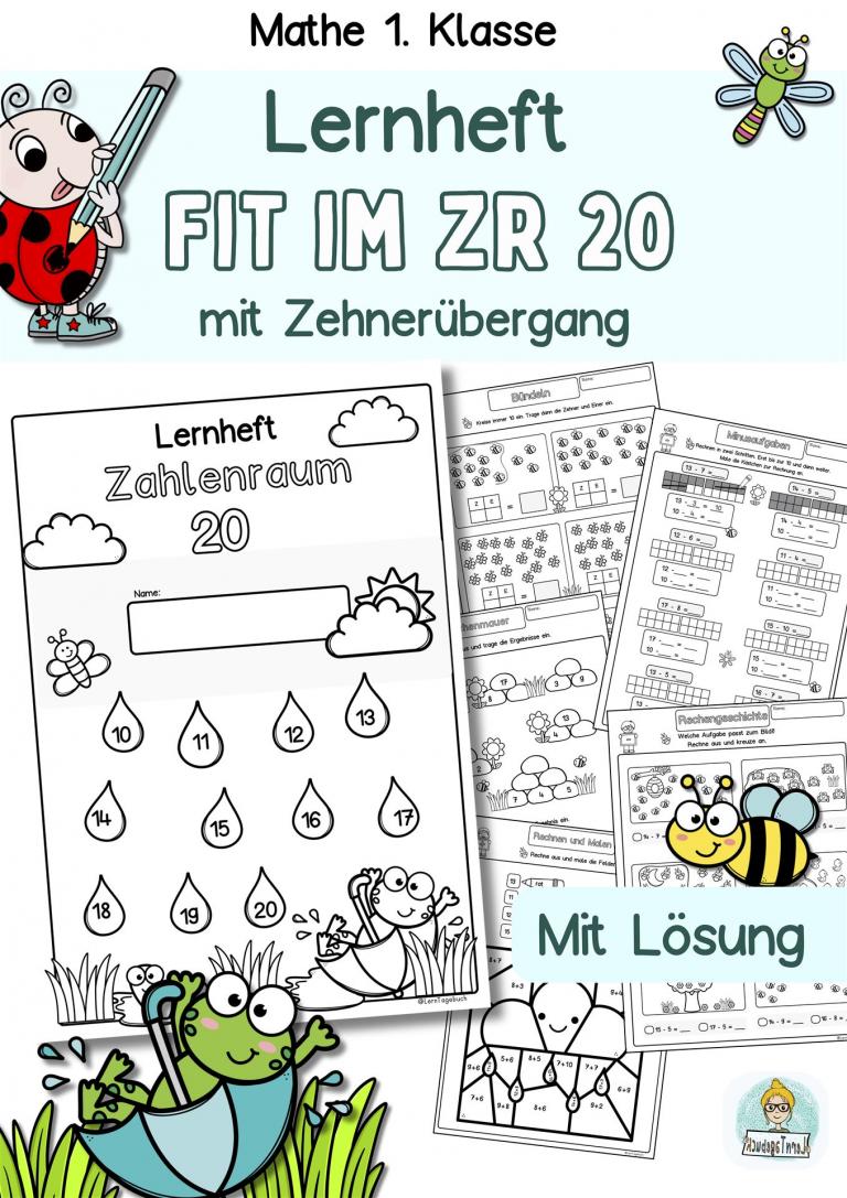 Arbeitsblätter-Mathe-Klasse-1-ZR-20-Zehnerübergang-Übungsheft
