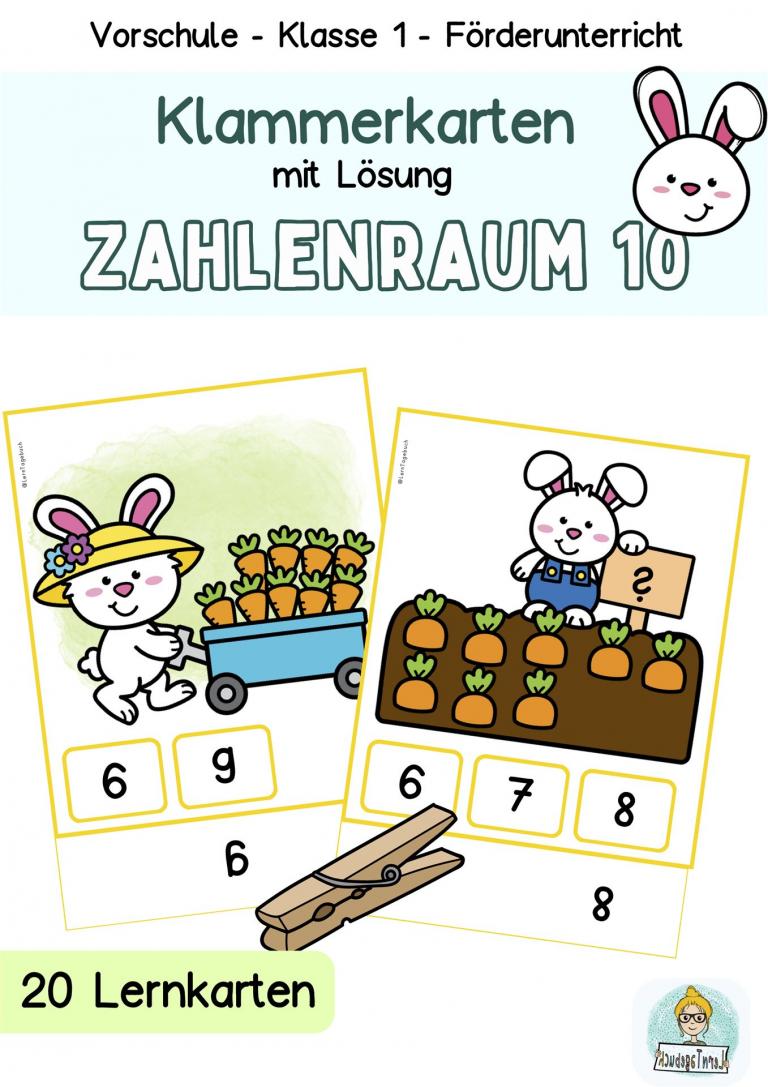 Mathe-Zählen-lernen-10-Vorschule-Klasse-1- Fördermaterial ostern
