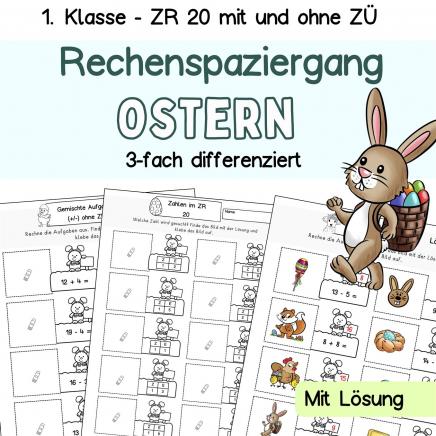 Ostern Klasse 1 Rechenspaziergang ZR 20