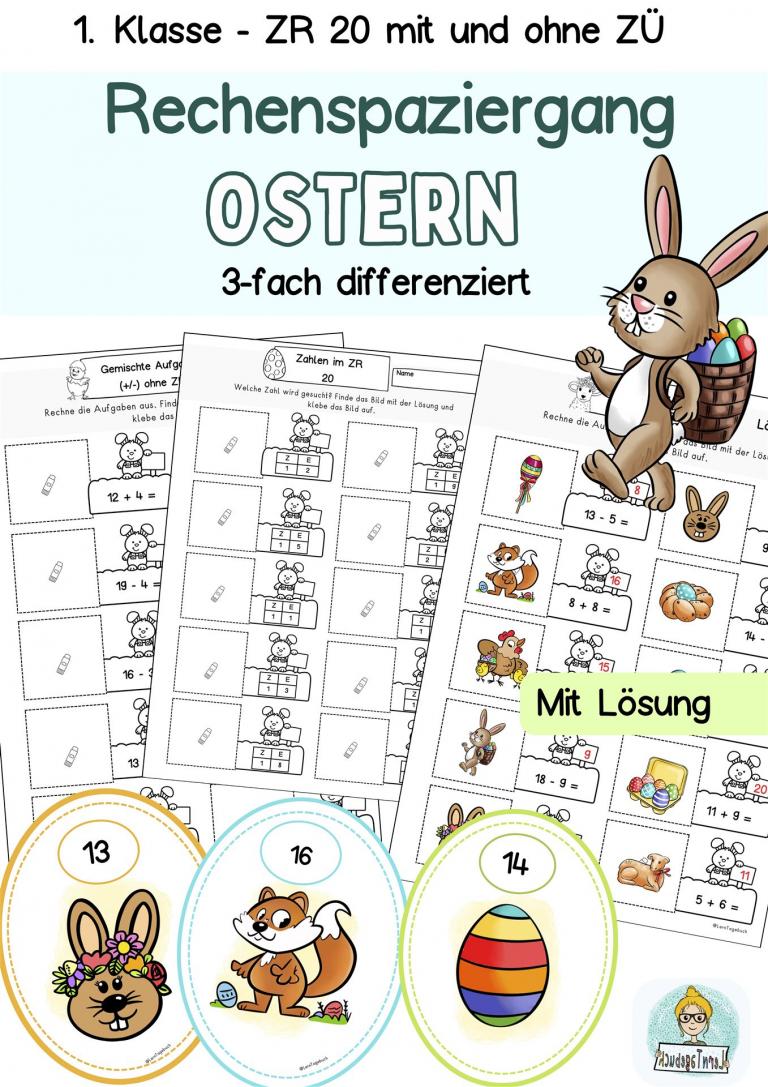 Ostern Klasse 1 Rechenspaziergang ZR 20