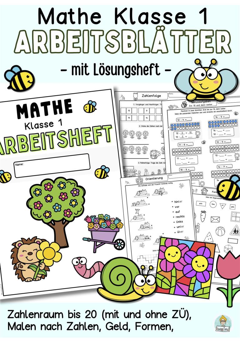 mathe 1. klasse lernheft-arbeitsblätter mit Übungen zum ausdrucken