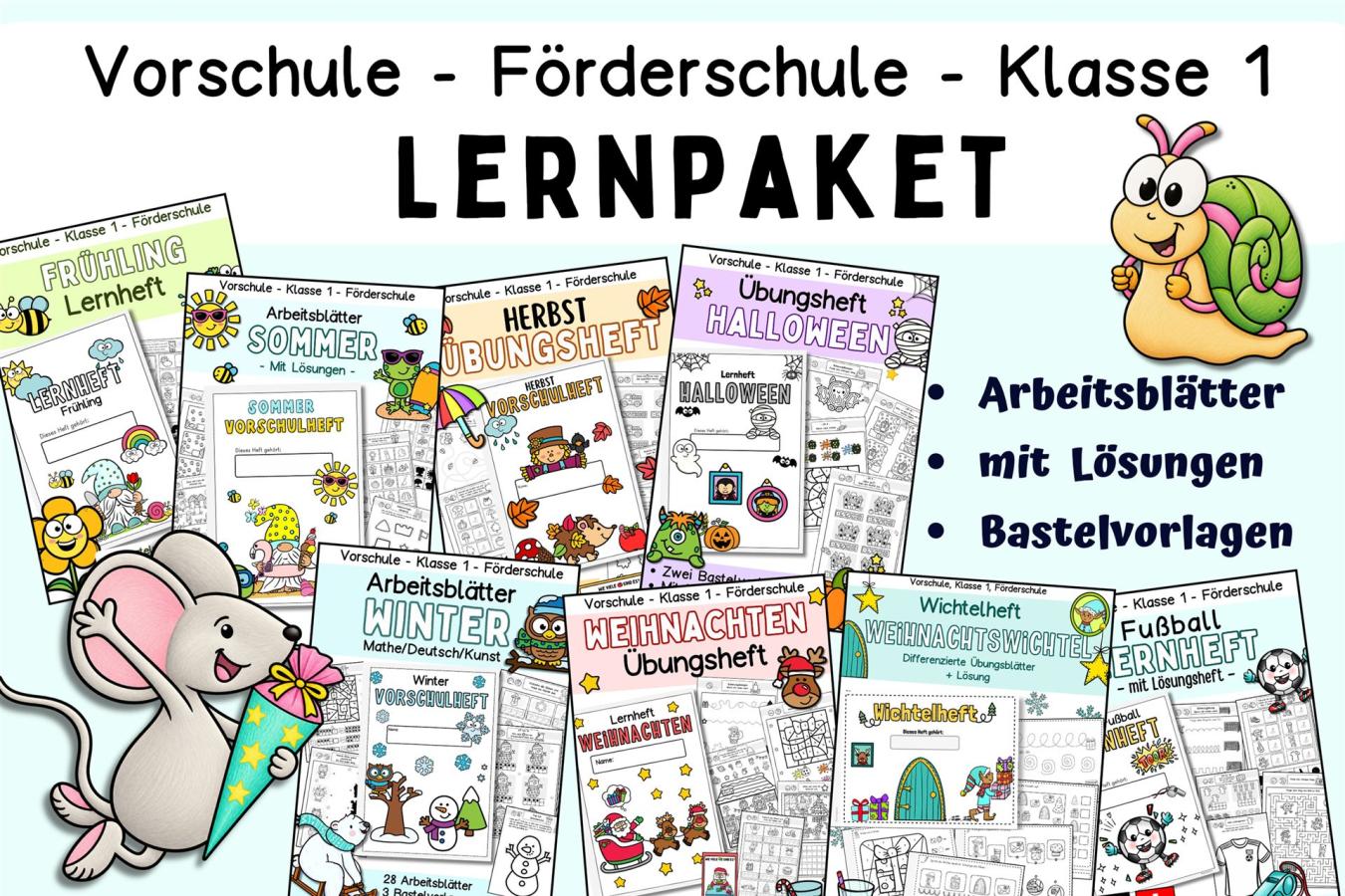 Arbeitsblätter-Übungen-Vorschule-Klasse1-Fördermaterial