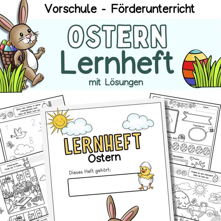 Vorschule-Klasse-1-Förderunterricht-Ostern-Lernheft