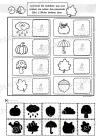 Übungsblatt Schattenbilder zur visuellen Wahrnehmung und Konzentration für Kinder im Herbst