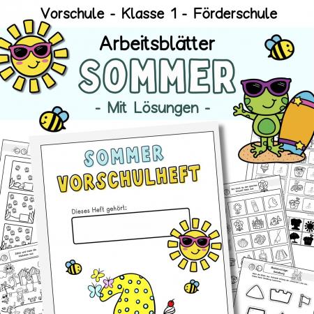 Arbeitsblätter-Übungen-Vorschule-Förderunterricht-Klasse1-Sommer-Mathe-Deutsch