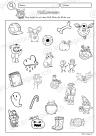 Arbeitsblätter Wimmelbild Suchbild Halloween Kindergarten Vorschule DaZ Förderschule