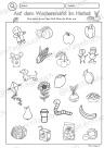 Arbeitsblatt suchbild, wimmelbilder kinder, daz, daf, wochenmarkt, herbst