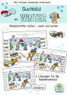 Suchbild, Wimmelbild Winter Bilder suchen, Kinder, Vorschule, Klasse 1, DaZ, Leseübung, Fördermaterial