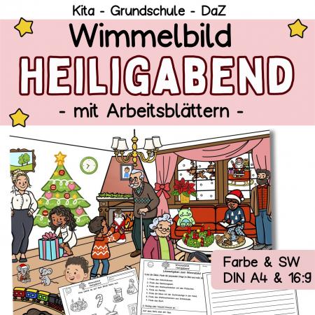 Wimmelbild-Suchbild-Weihnachten-Arbeitsblättern-Bildbeschreibung