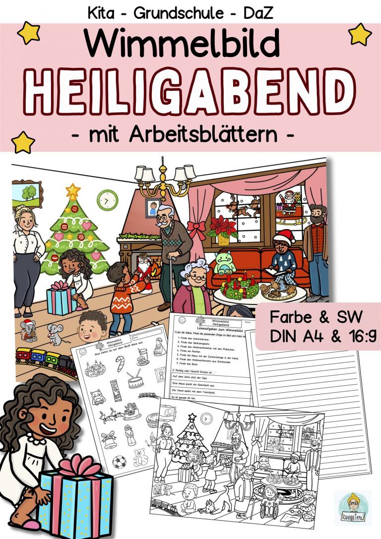 Wimmelbild-Suchbild-Weihnachten-Arbeitsblättern-Bildbeschreibung